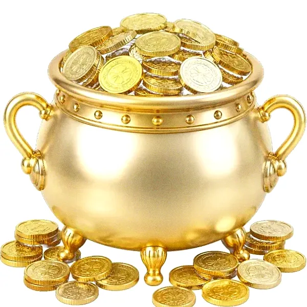 Coin-filled cauldron — Luckland