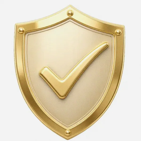 Checkmark shield — Luckland