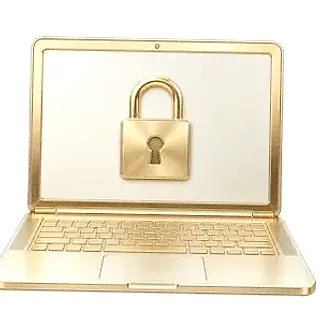 Laptop with padlock — Luckland