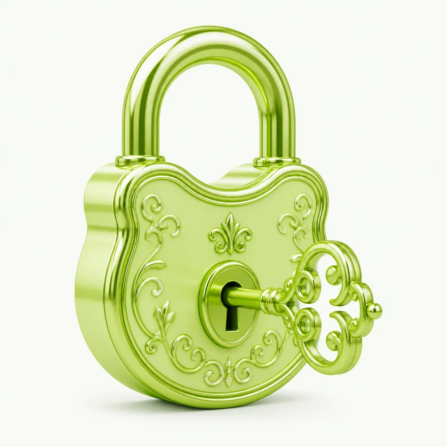 Padlock with key — Luckland