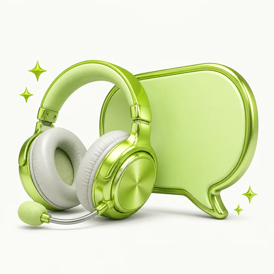 Headset with speech bubble — Luckland