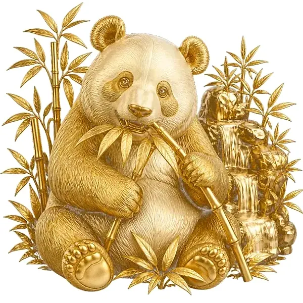 Panda eating bamboo — Luckland