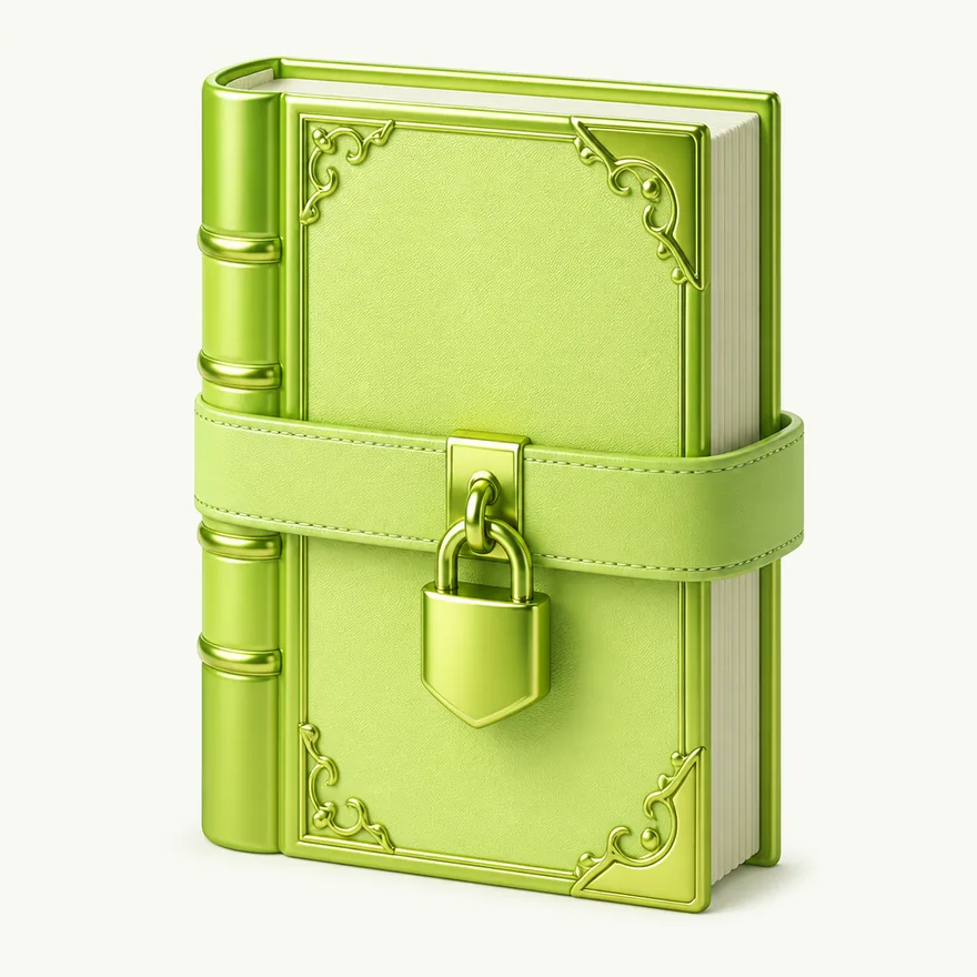 Book with padlock strap — Luckland