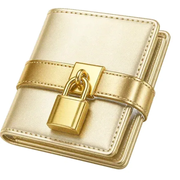 Locked leather wallet — Luckland
